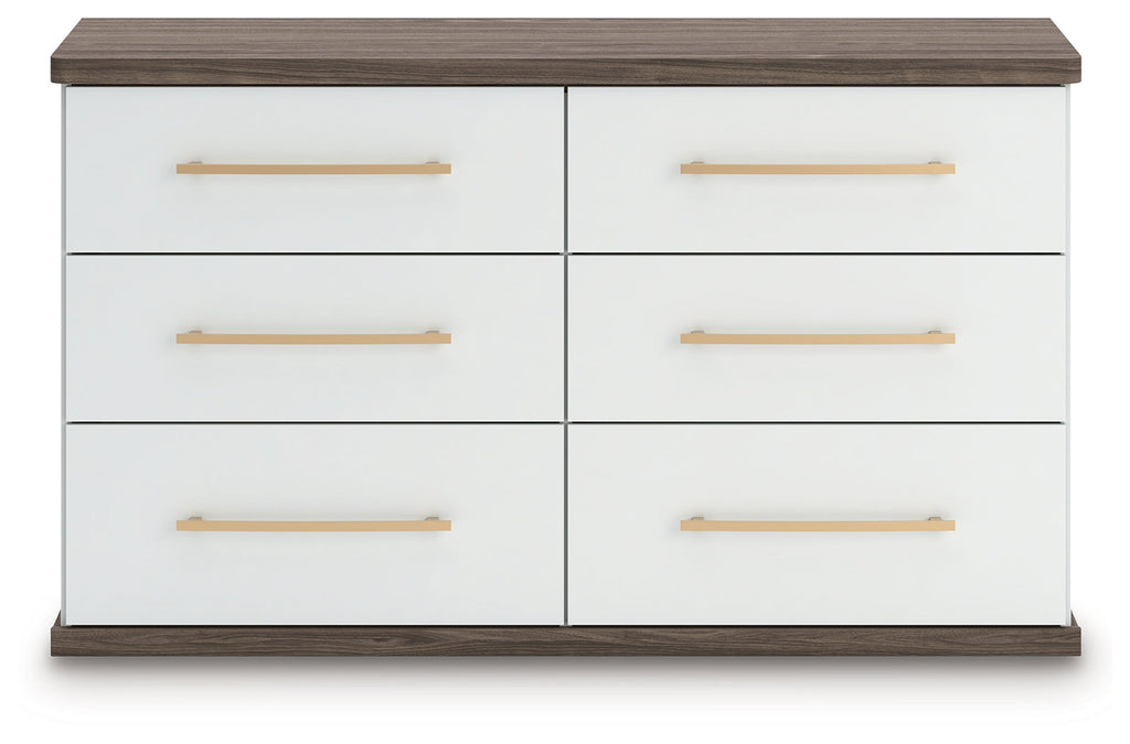 Kendanport Brown/White Six Drawer Dresser