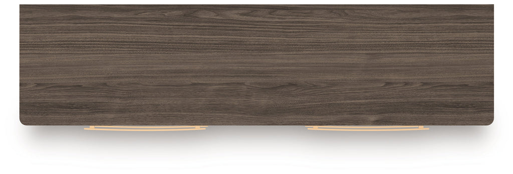 Kendanport White/Brown Queen Upholstered Bed, Dresser and Nightstand