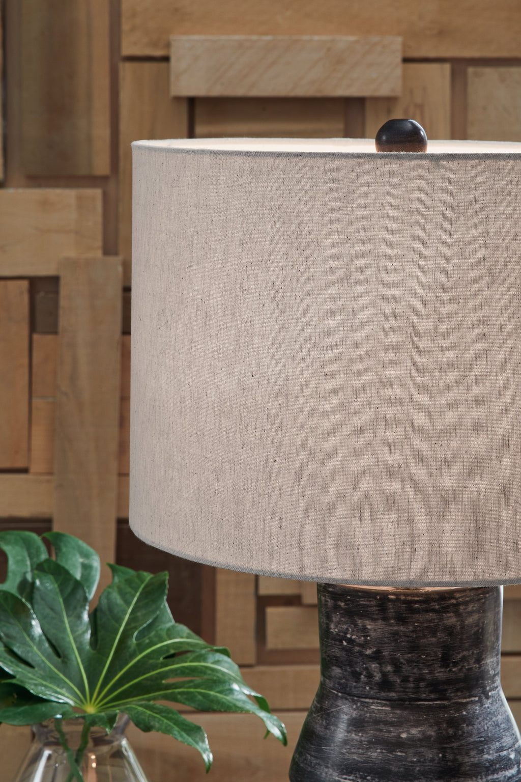 Kerbert Distressed Black 2-Piece Lamp Set