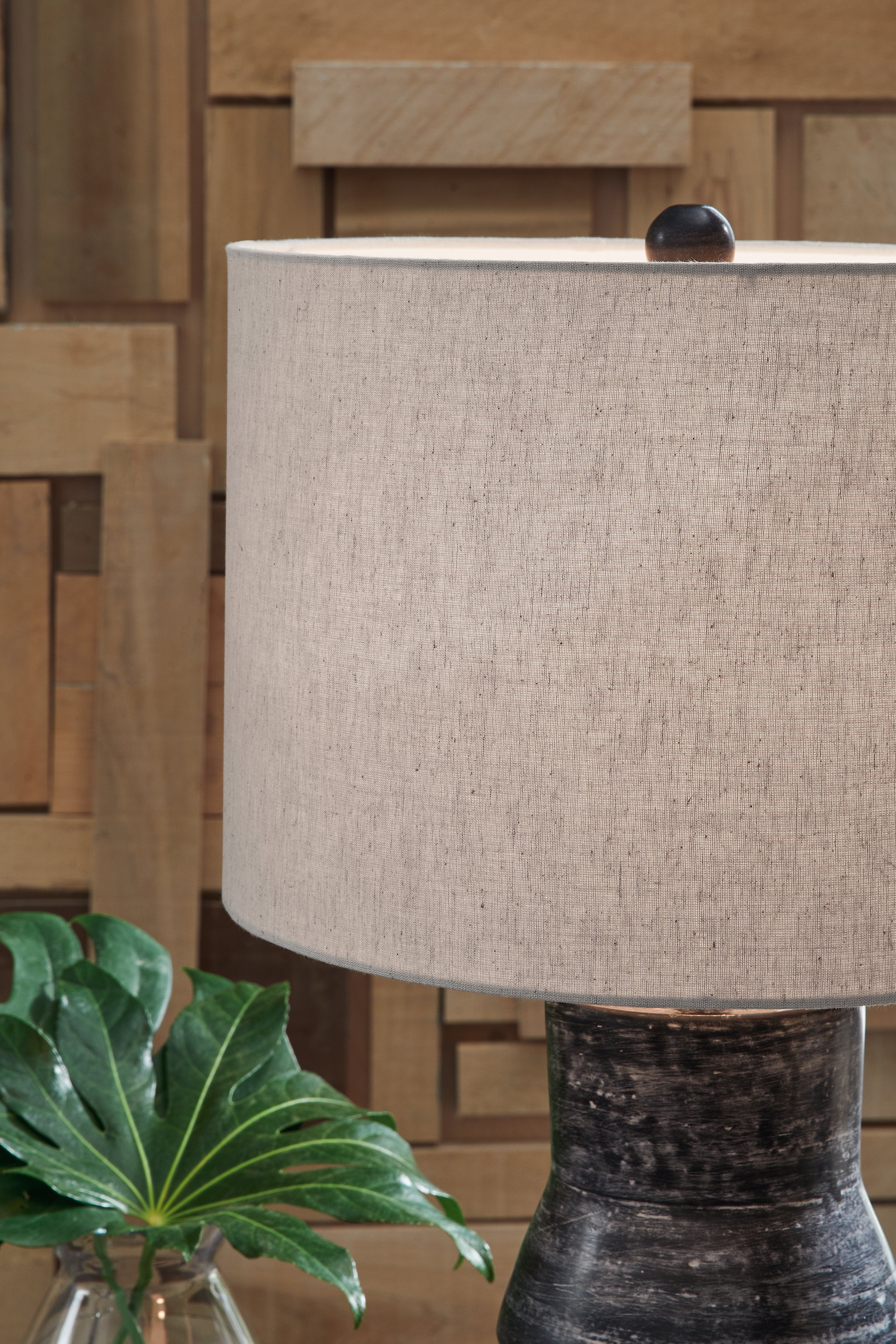 Kerbert Distressed Black 2-Piece Lamp Set