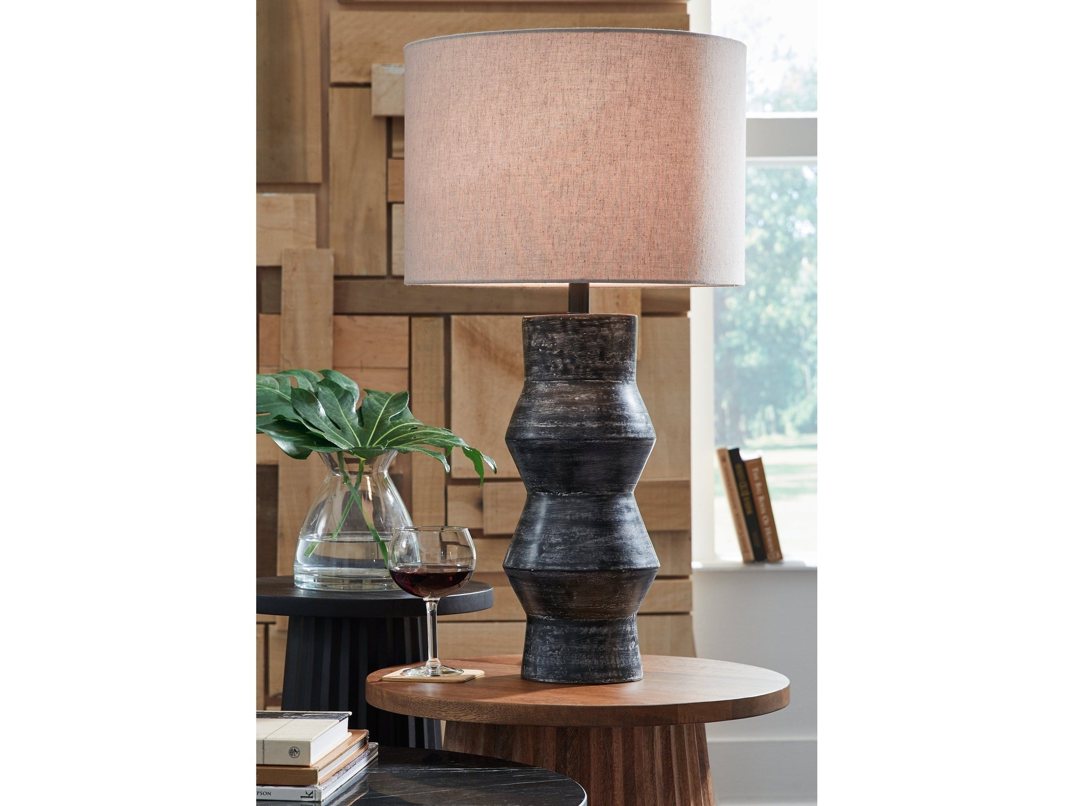Kerbert Distressed Black Table Lamp