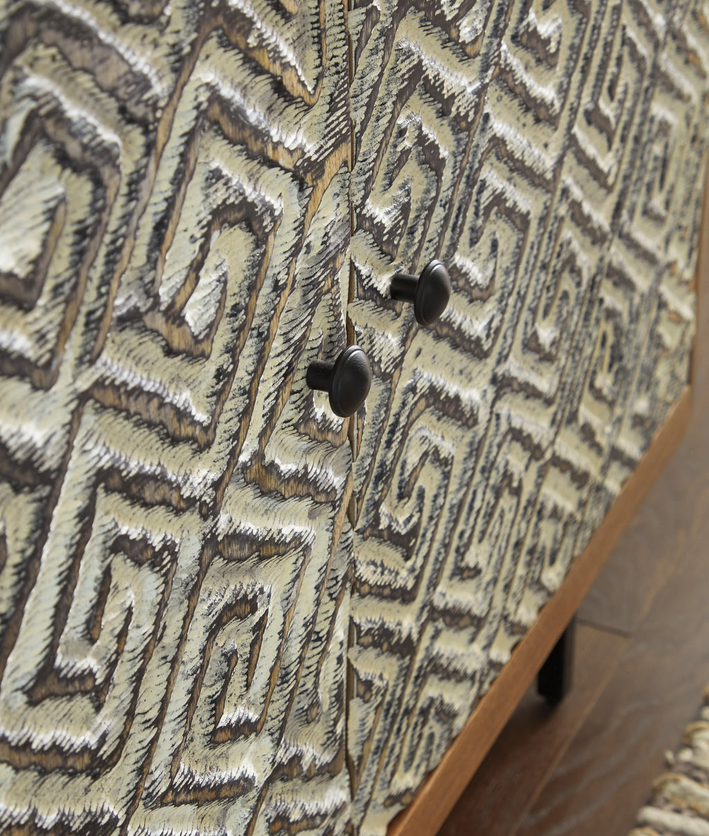 Kerrings Brown/Black/White Accent Cabinet