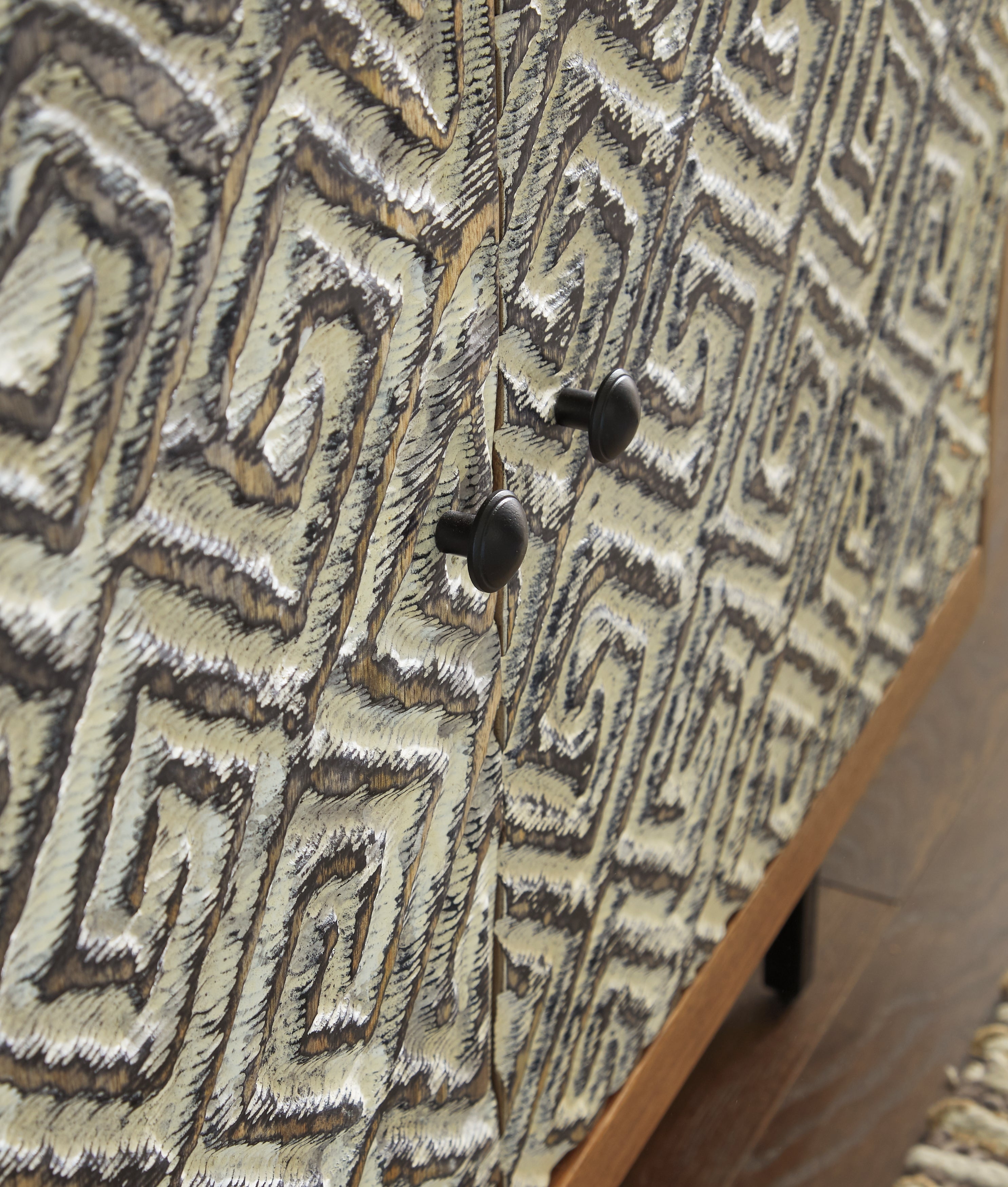 Kerrings Brown/Black/White Accent Cabinet