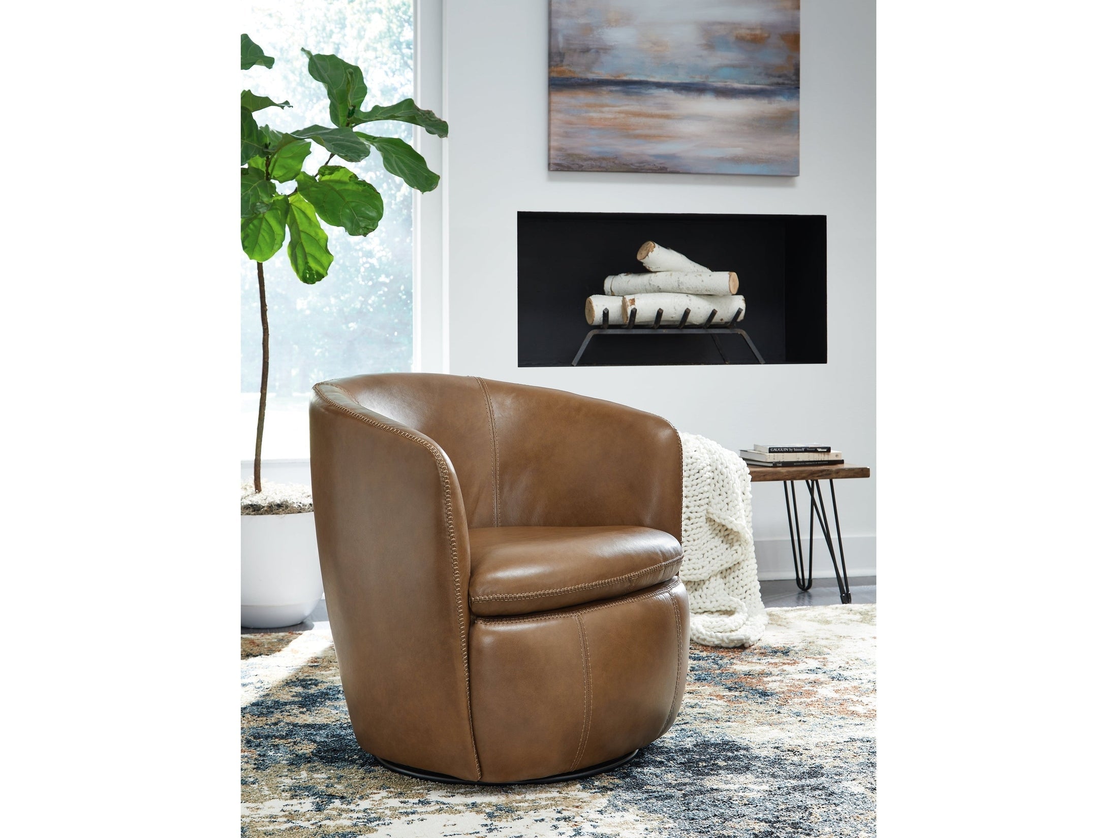 Kierreys Caramel Swivel Chair