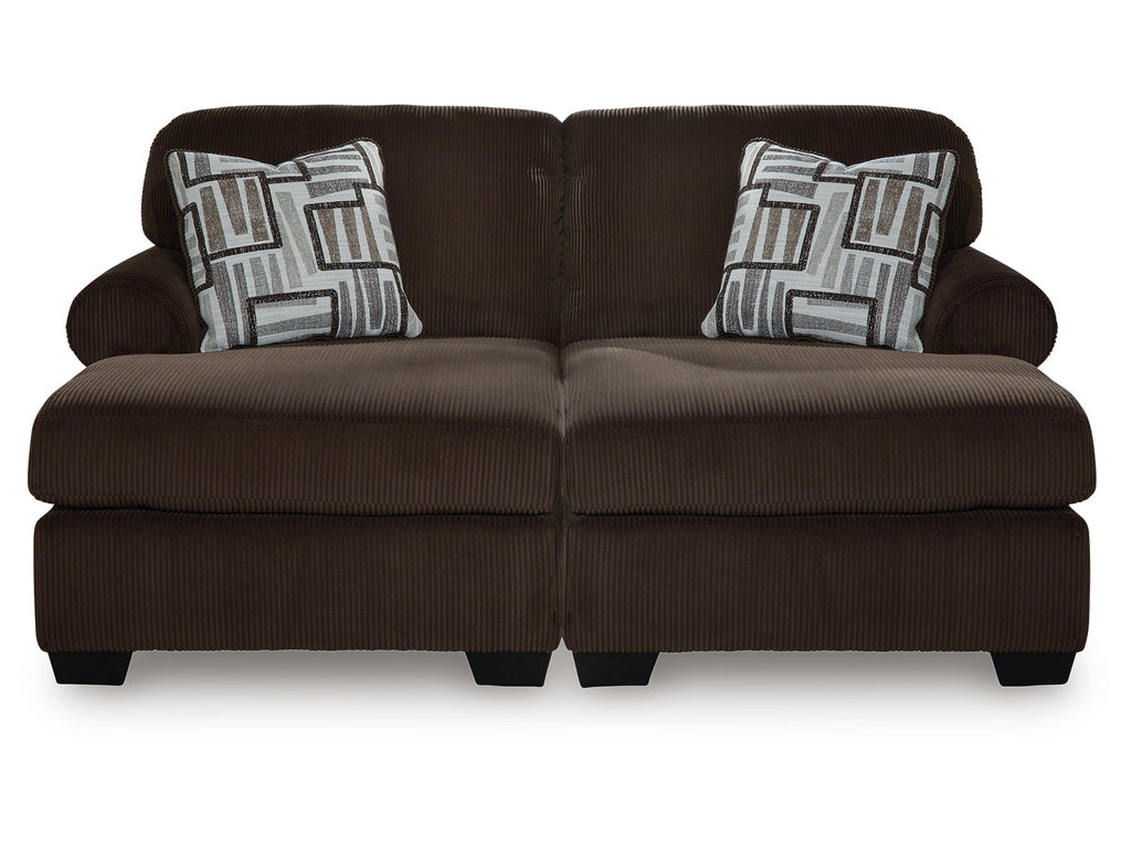 Kimlee Chocolate 2-Piece Super Chaise