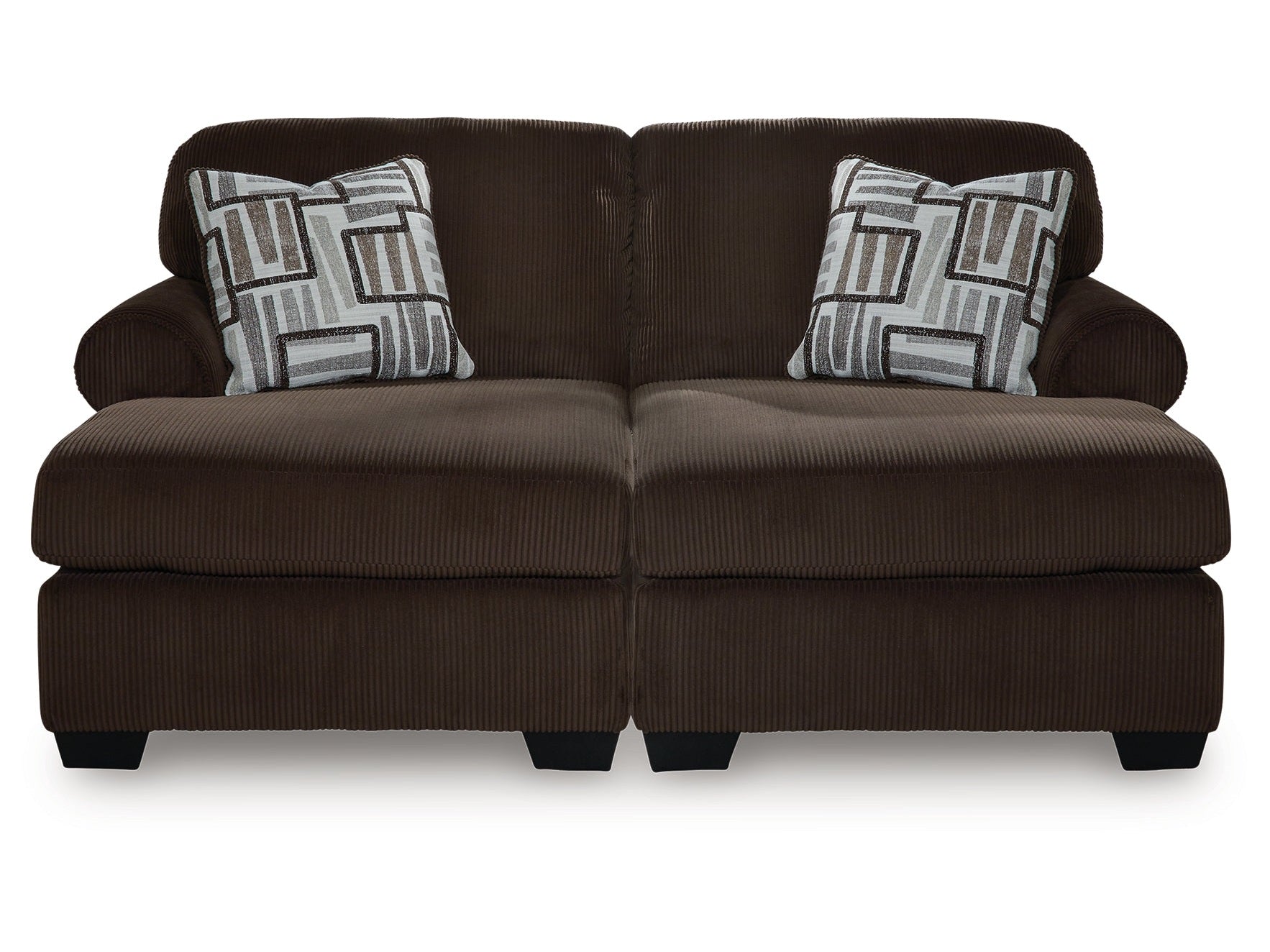 Kimlee Chocolate 2-Piece Super Chaise