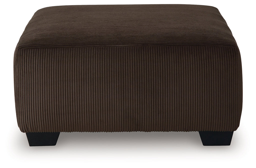 Kimlee Chocolate 3-Piece Sectional and Ottoman