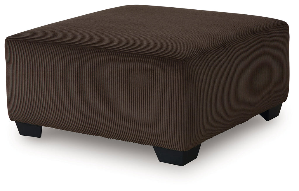 Kimlee Chocolate 3-Piece Sectional and Ottoman