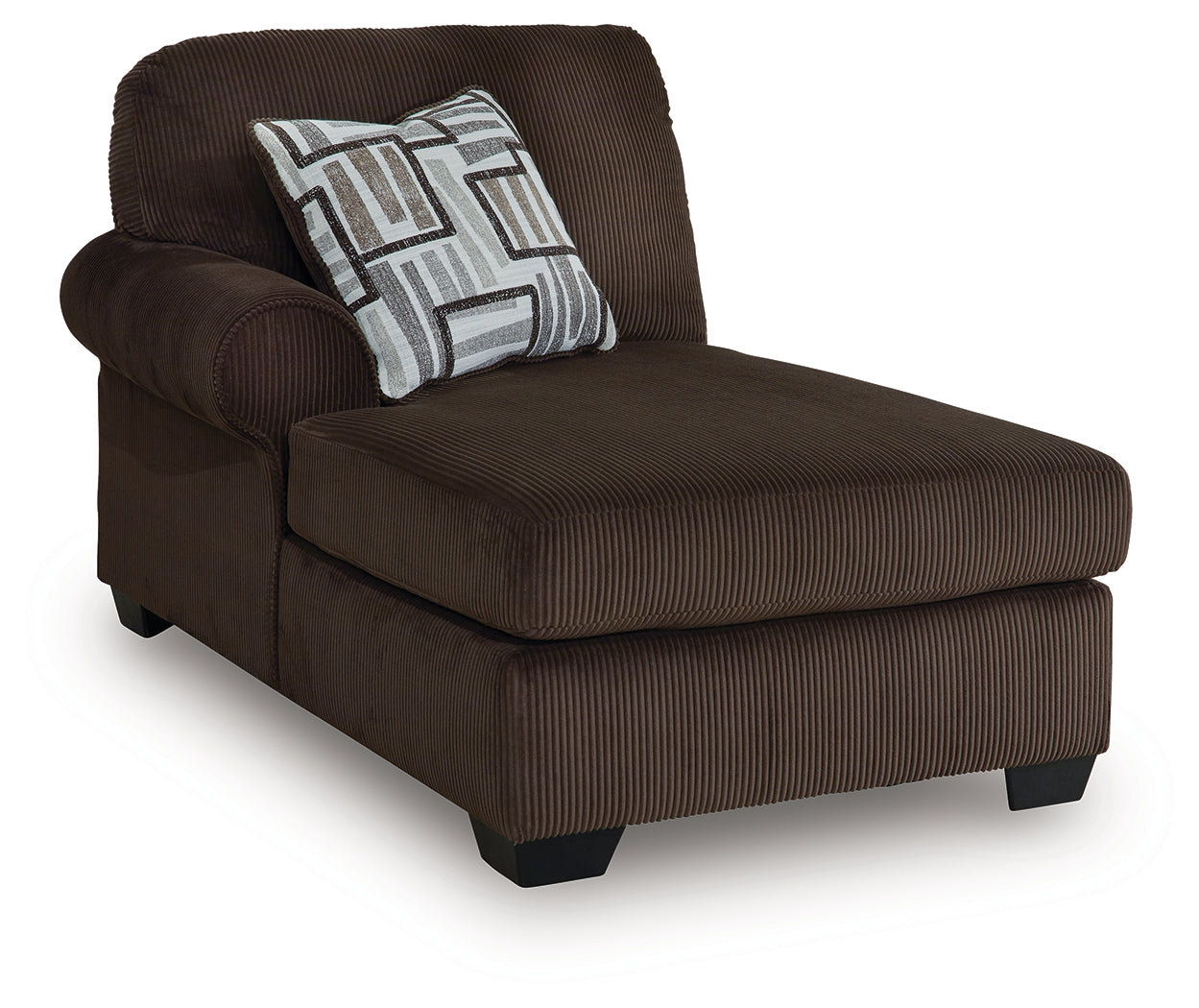 Kimlee Chocolate 3-Piece Sectional and Ottoman
