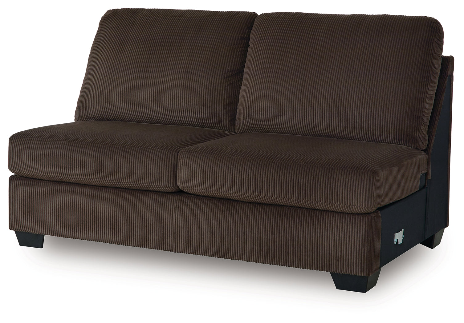 Kimlee Chocolate 3-Piece Sectional and Ottoman