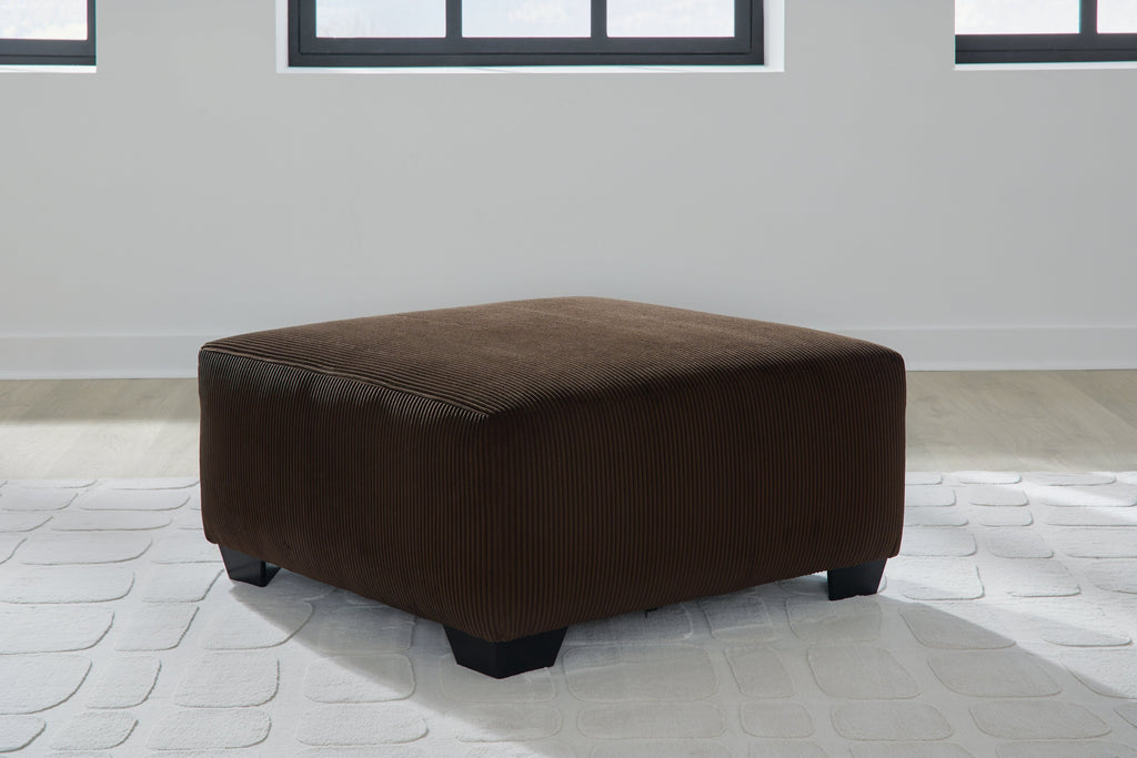 Kimlee Chocolate 3-Piece Sectional and Ottoman