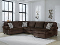 Kimlee Chocolate 3-Piece Sectional with Right Chaise