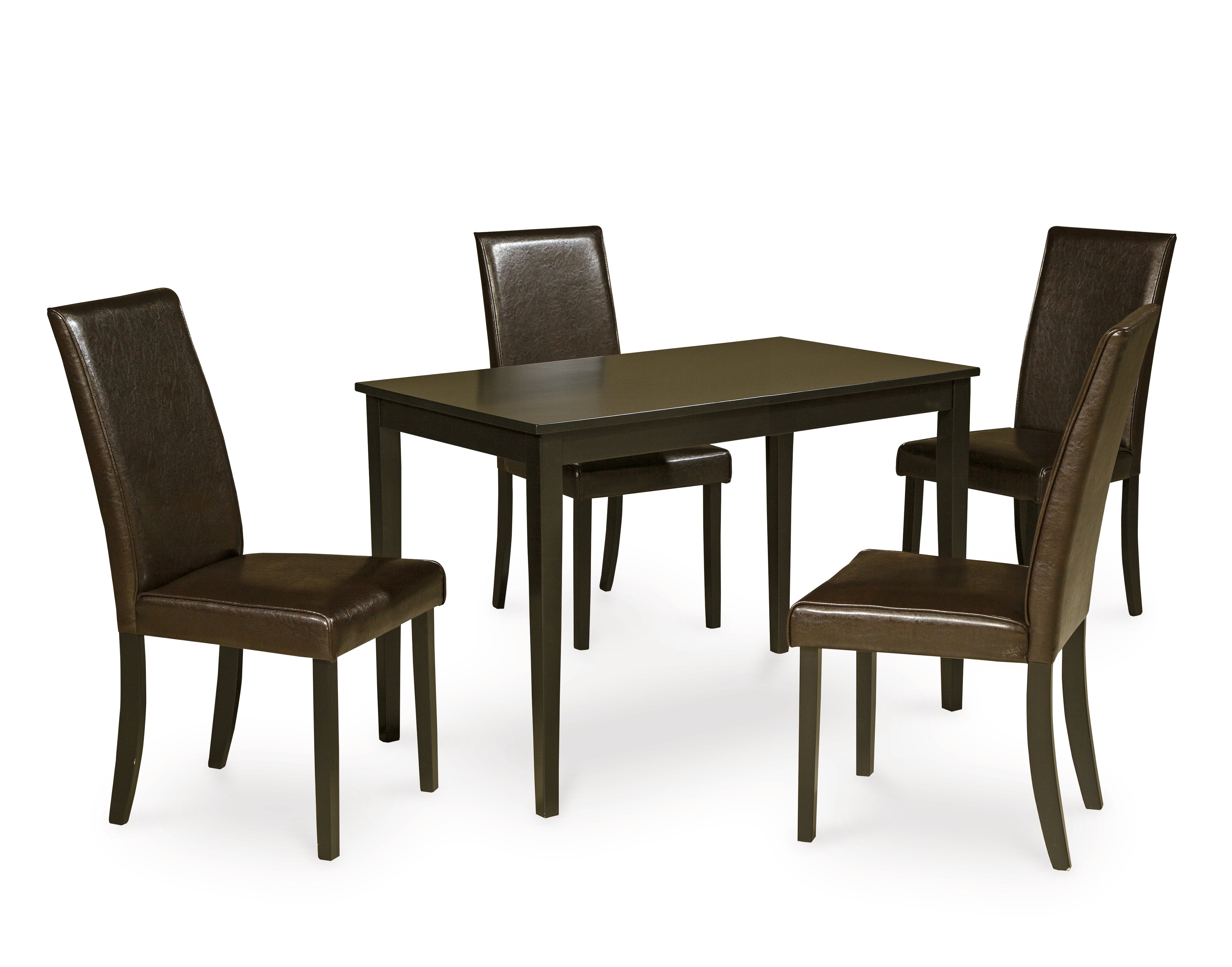Kimonte Dark Brown Dining Table and 4 Chairs