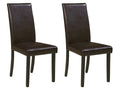 Kimonte Dark Brown Faux Leather Dining Chair (Set of 2)
