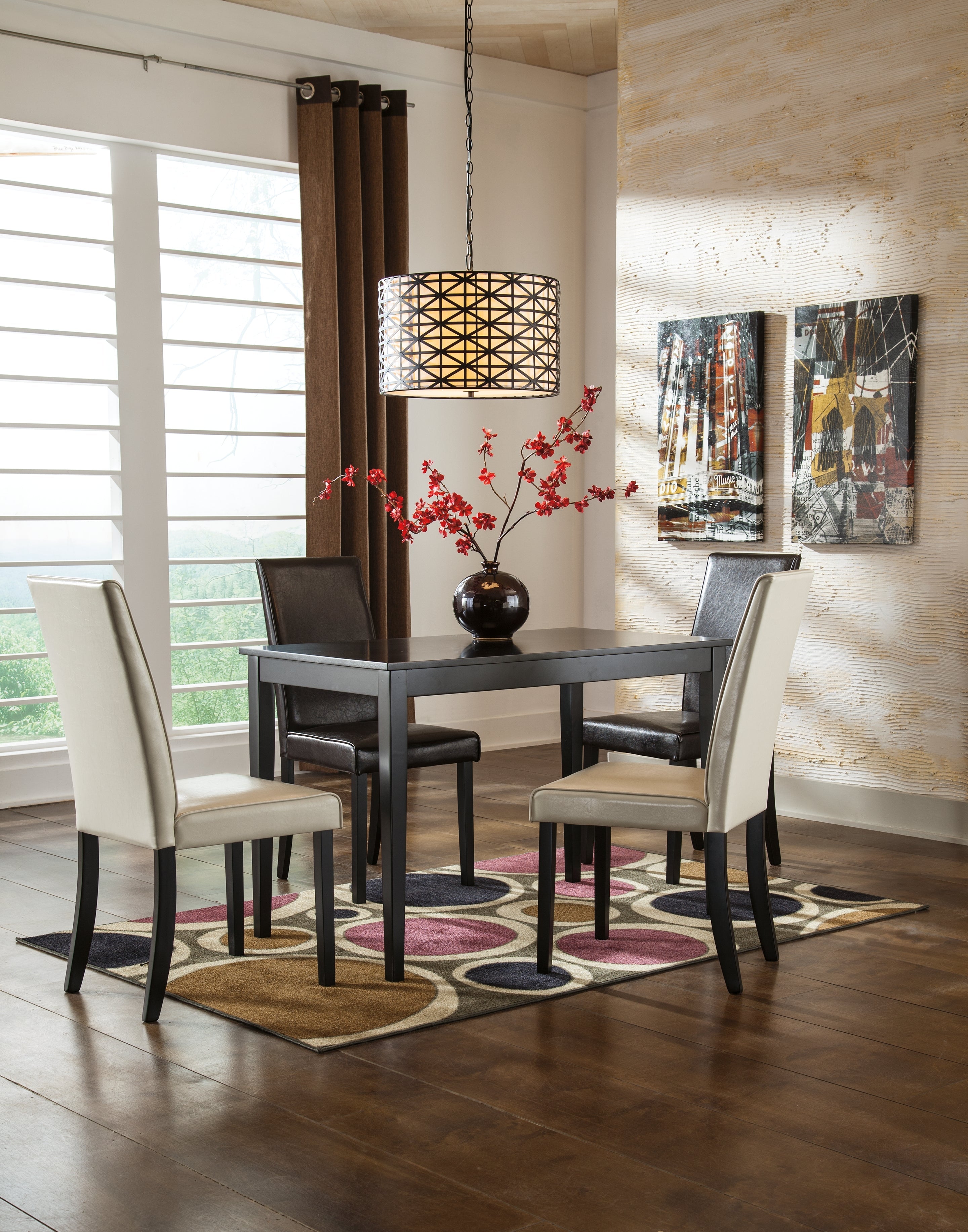 Kimonte Ivory Dining Table with 4 Chairs