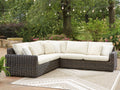 Kimora Beige/Dark Brown 3-Piece Outdoor Sectional