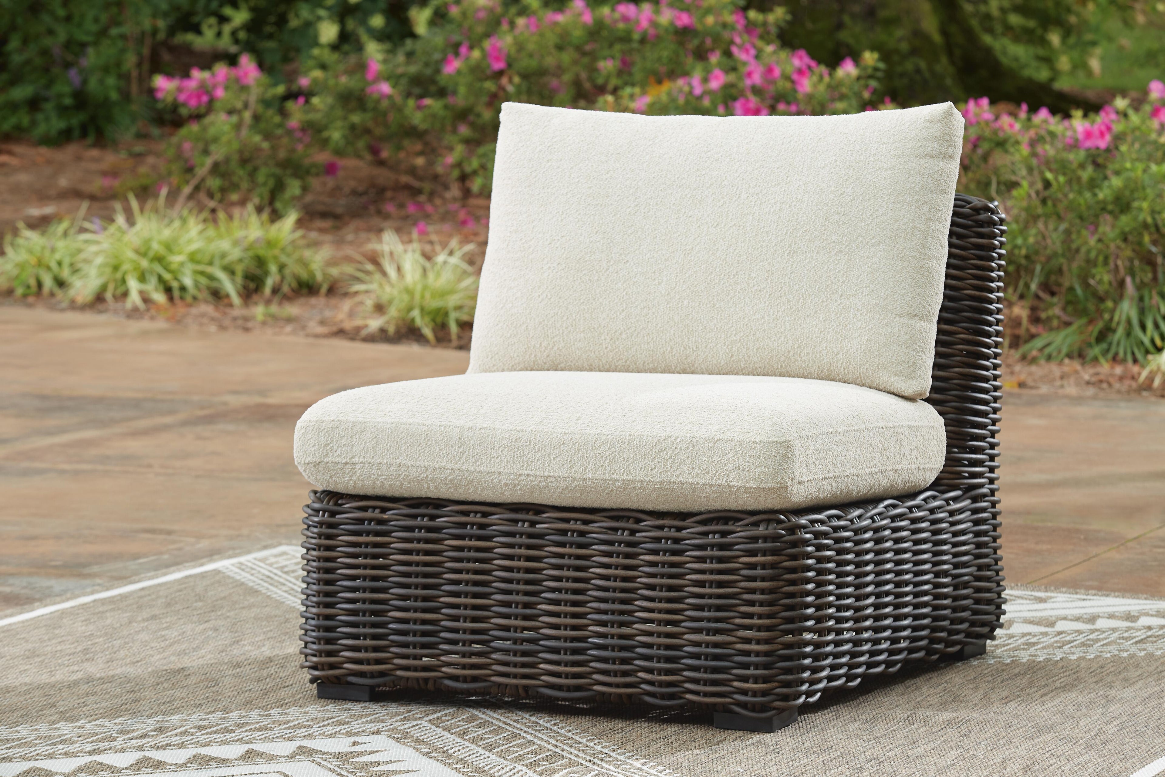 Kimora Beige/Dark Brown 3-Piece Outdoor Sectional