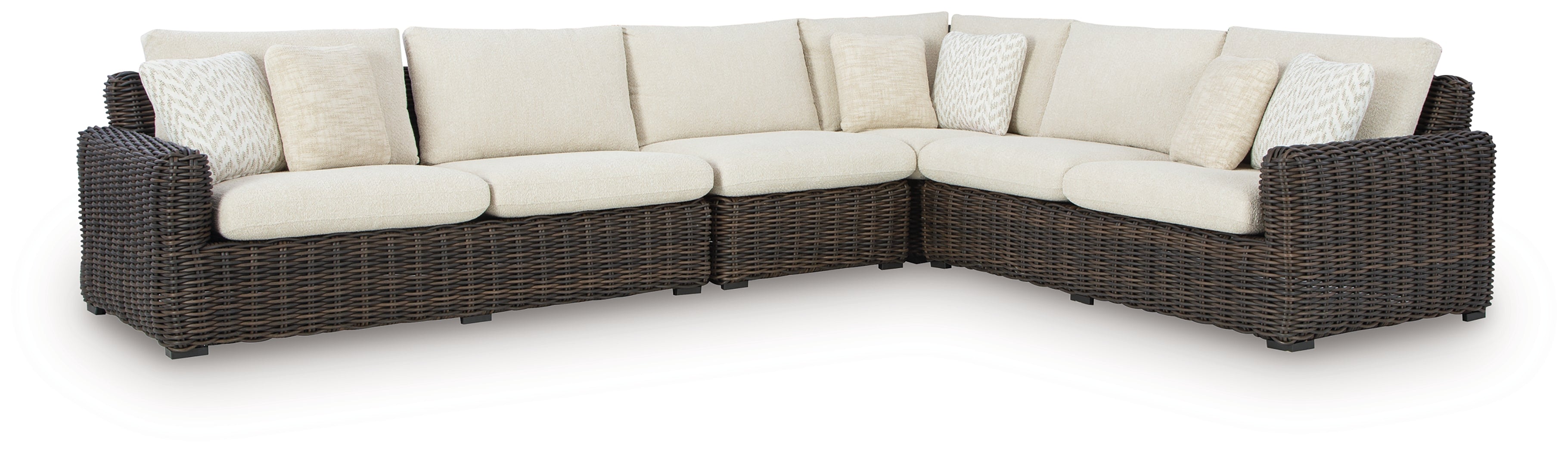 Kimora Beige/Dark Brown 4-Piece Outdoor Sectional