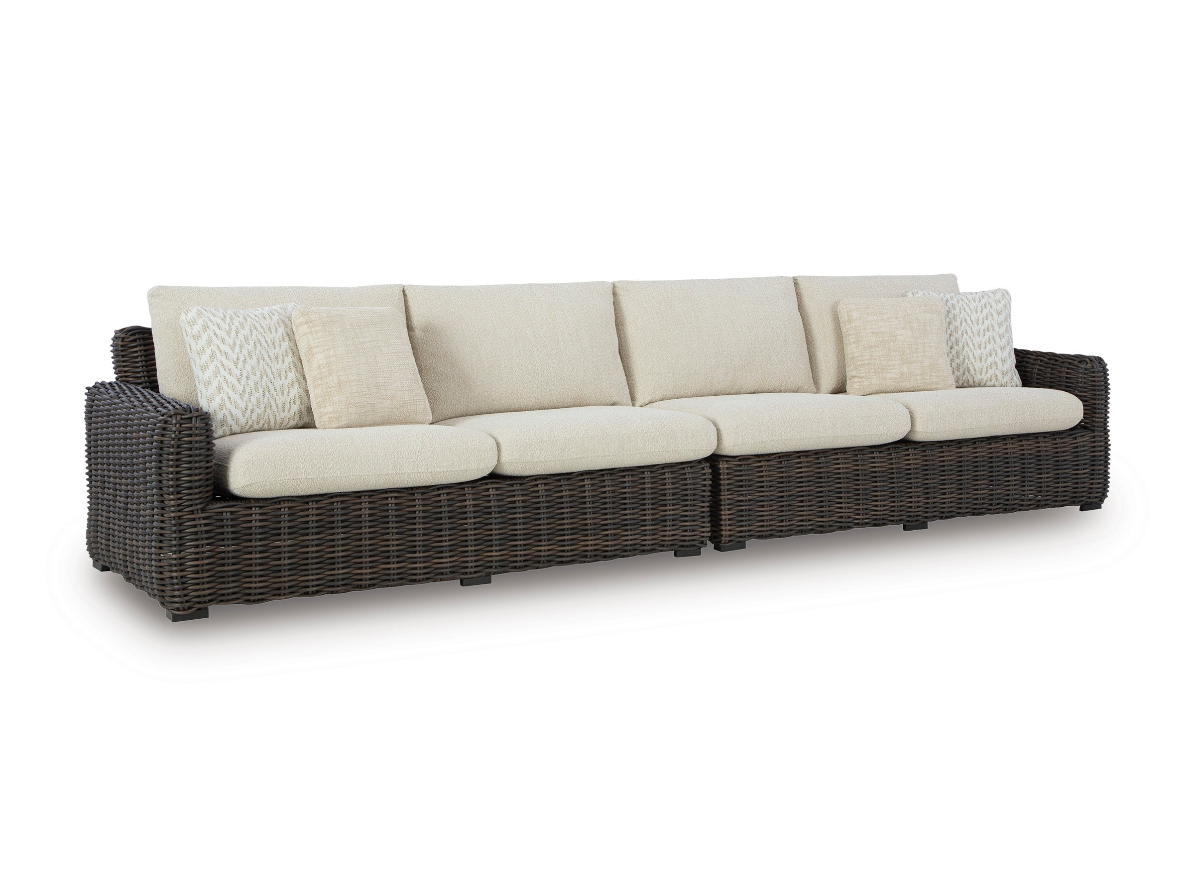 Kimora Beige/Dark Brown 4-Piece Outdoor Sectional