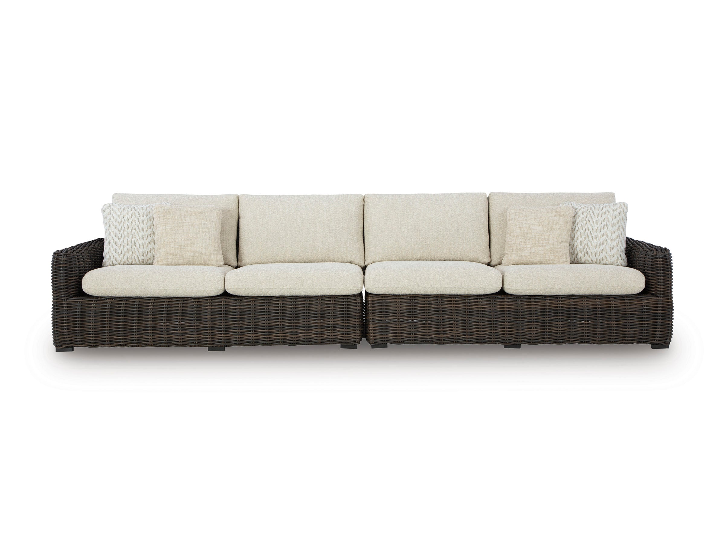 Kimora Beige/Dark Brown 4-Piece Outdoor Sectional