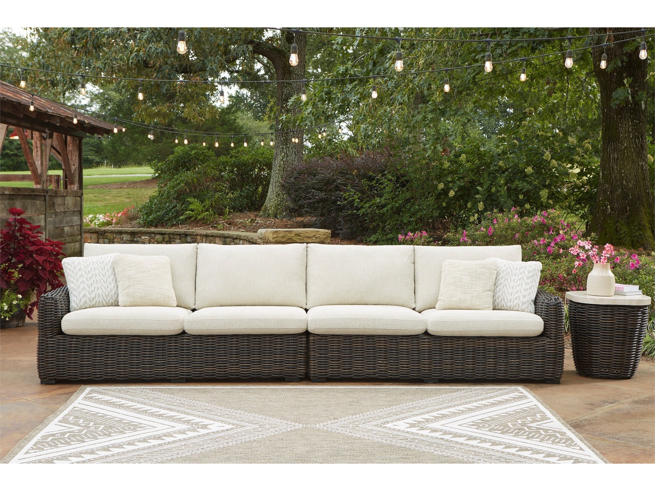 Kimora Beige/Dark Brown 4-Piece Outdoor Sectional