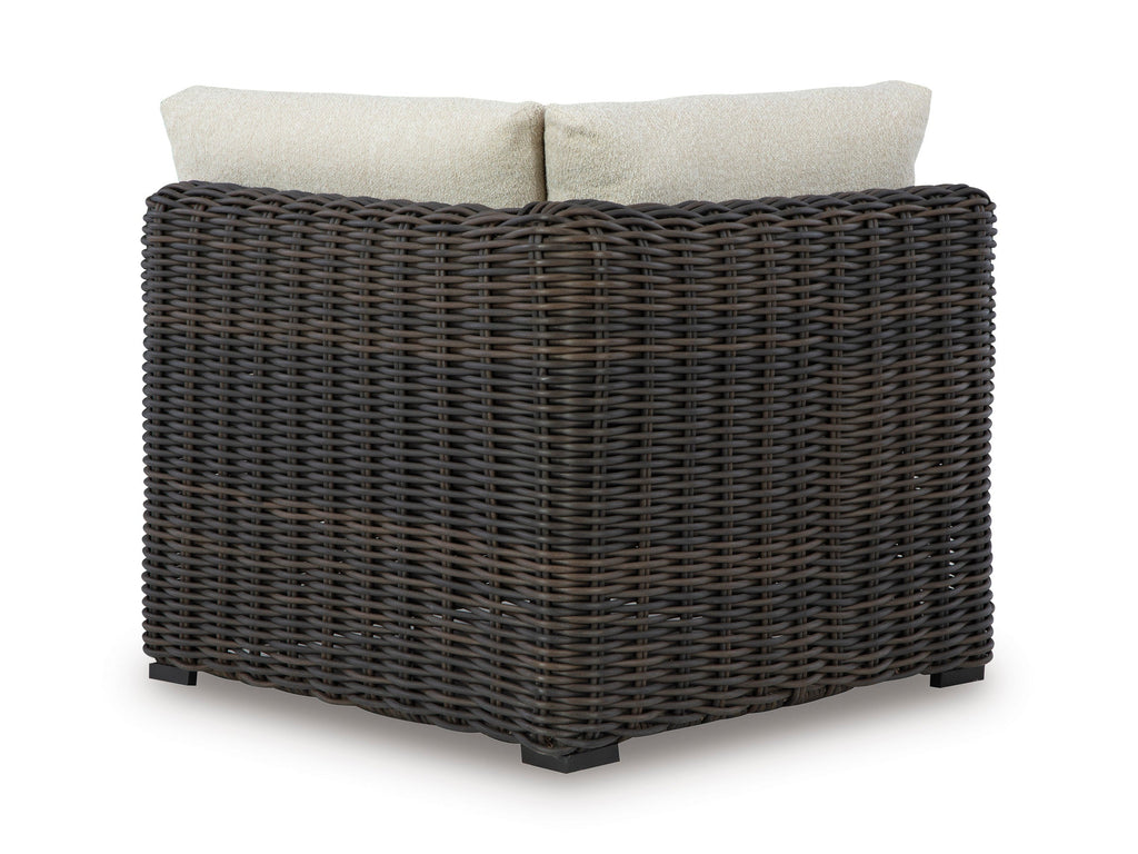 Kimora Beige/Brown Outdoor Corner Chair with Cushion
