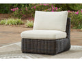 Kimora Beige/Brown Outdoor Armless Chair with Cushion