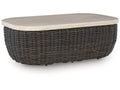 Kimora Beige/Dark Brown Outdoor Coffee Table
