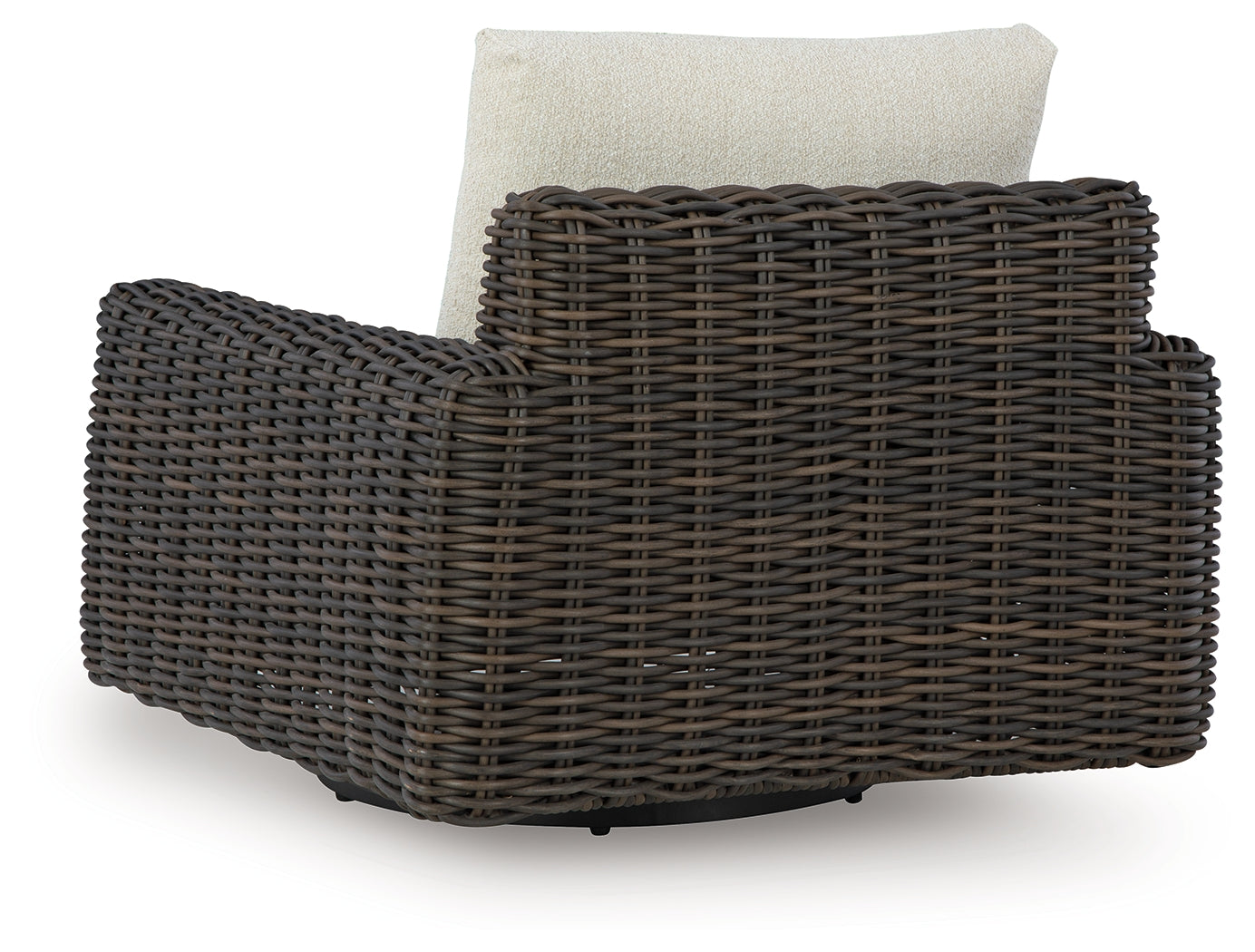 Kimora Beige/Dark Brown Outdoor Swivel Lounge Chair