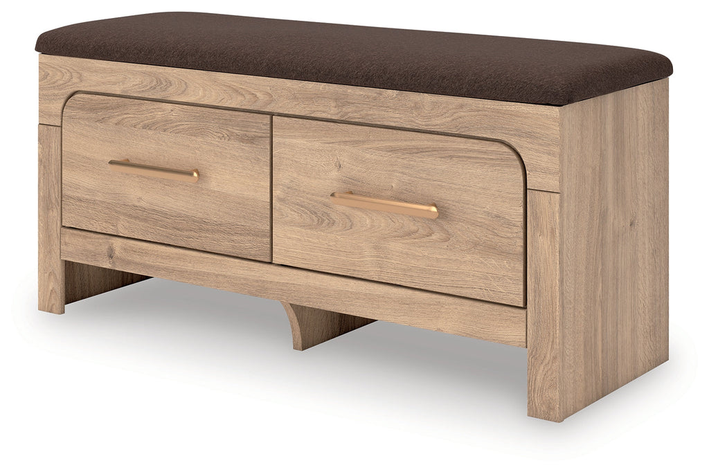 Kinlanni Tan/Brown Bedroom UPH Storage Bench