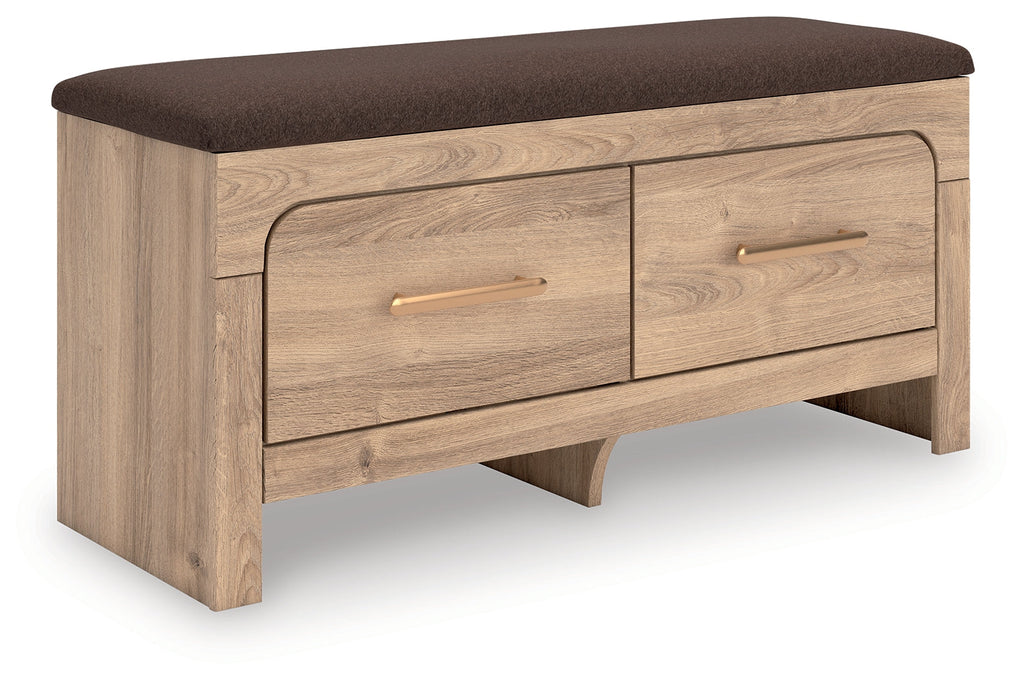 Kinlanni Tan/Brown Bedroom UPH Storage Bench