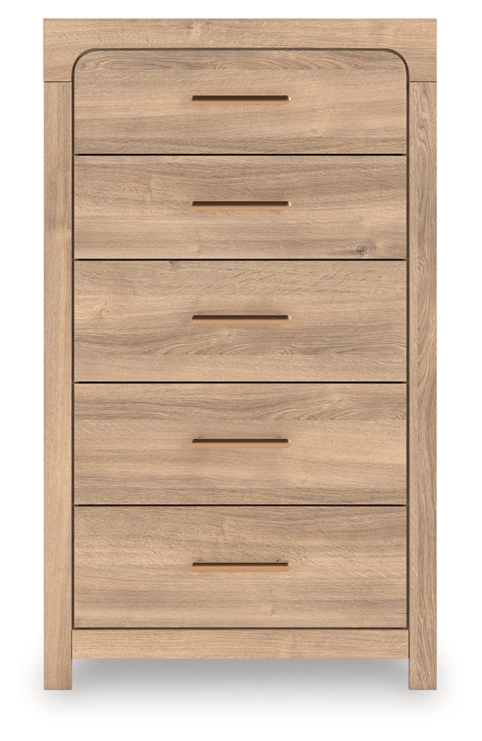 Kinlanni Tan Five Drawer Chest