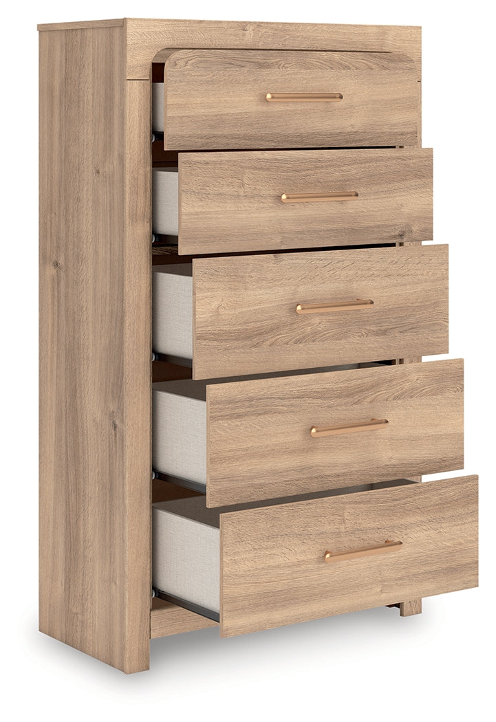 Kinlanni Tan Five Drawer Chest