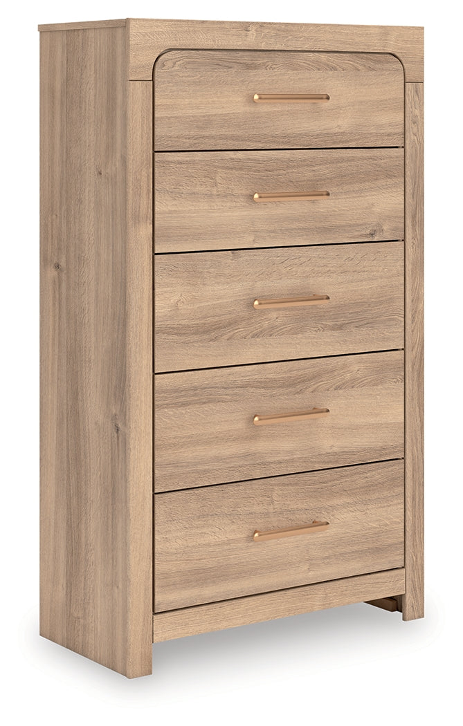 Kinlanni Tan Five Drawer Chest