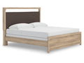 Kinlanni Tan King Upholstered Panel Bed