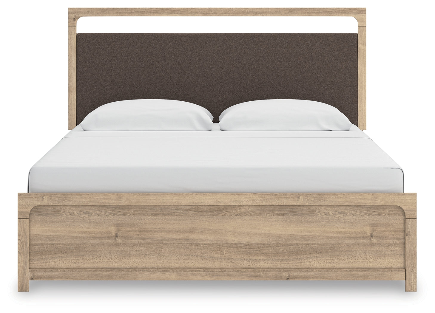 Kinlanni Tan King Upholstered Panel Bed