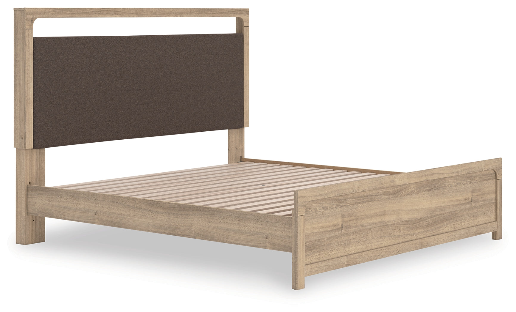Kinlanni Tan King Upholstered Platform Bed