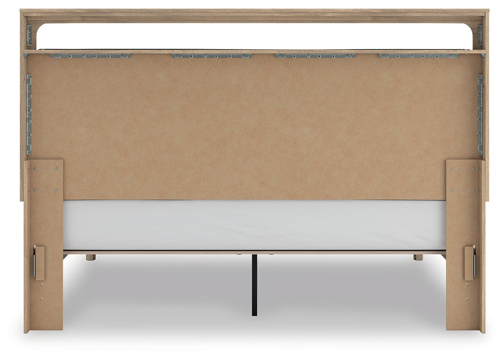 Kinlanni Tan King Upholstered Platform Bed