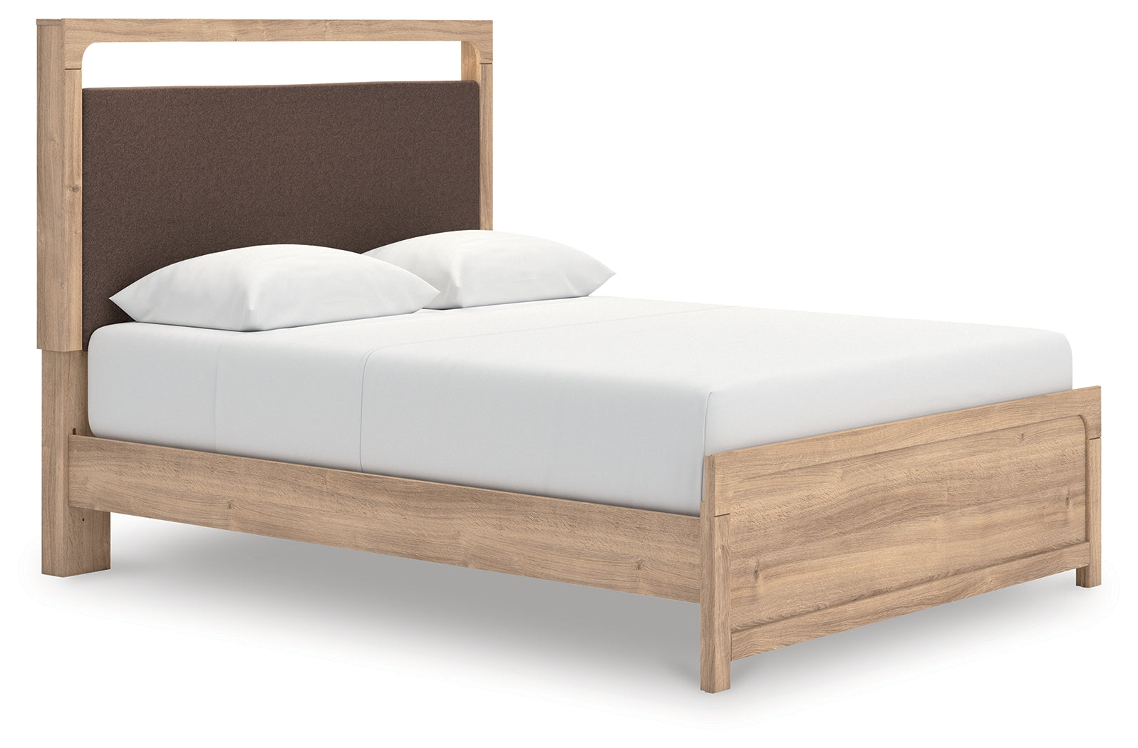 Kinlanni Tan Queen Upholstered Platform Bed