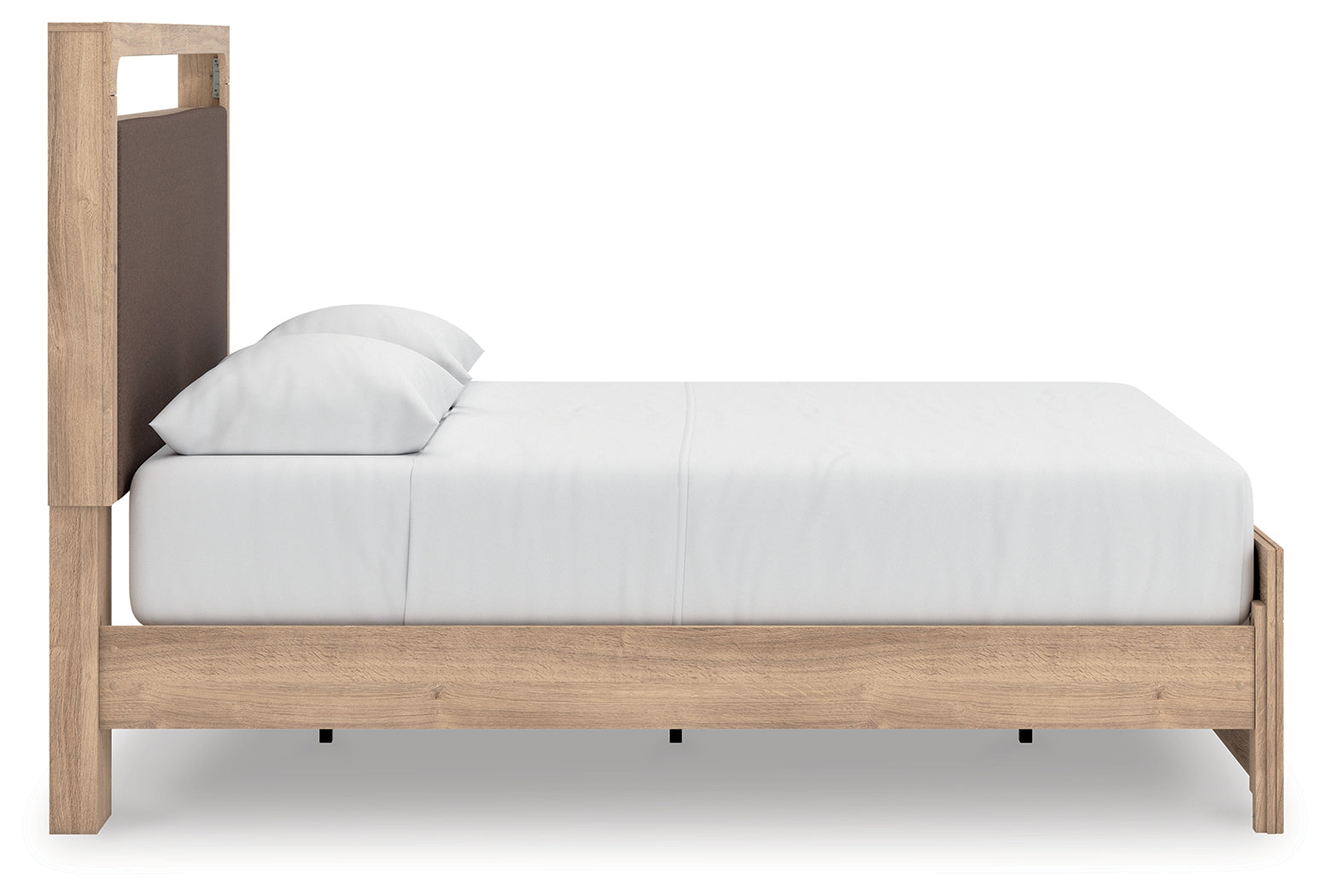 Kinlanni Tan Queen Upholstered Platform Bed