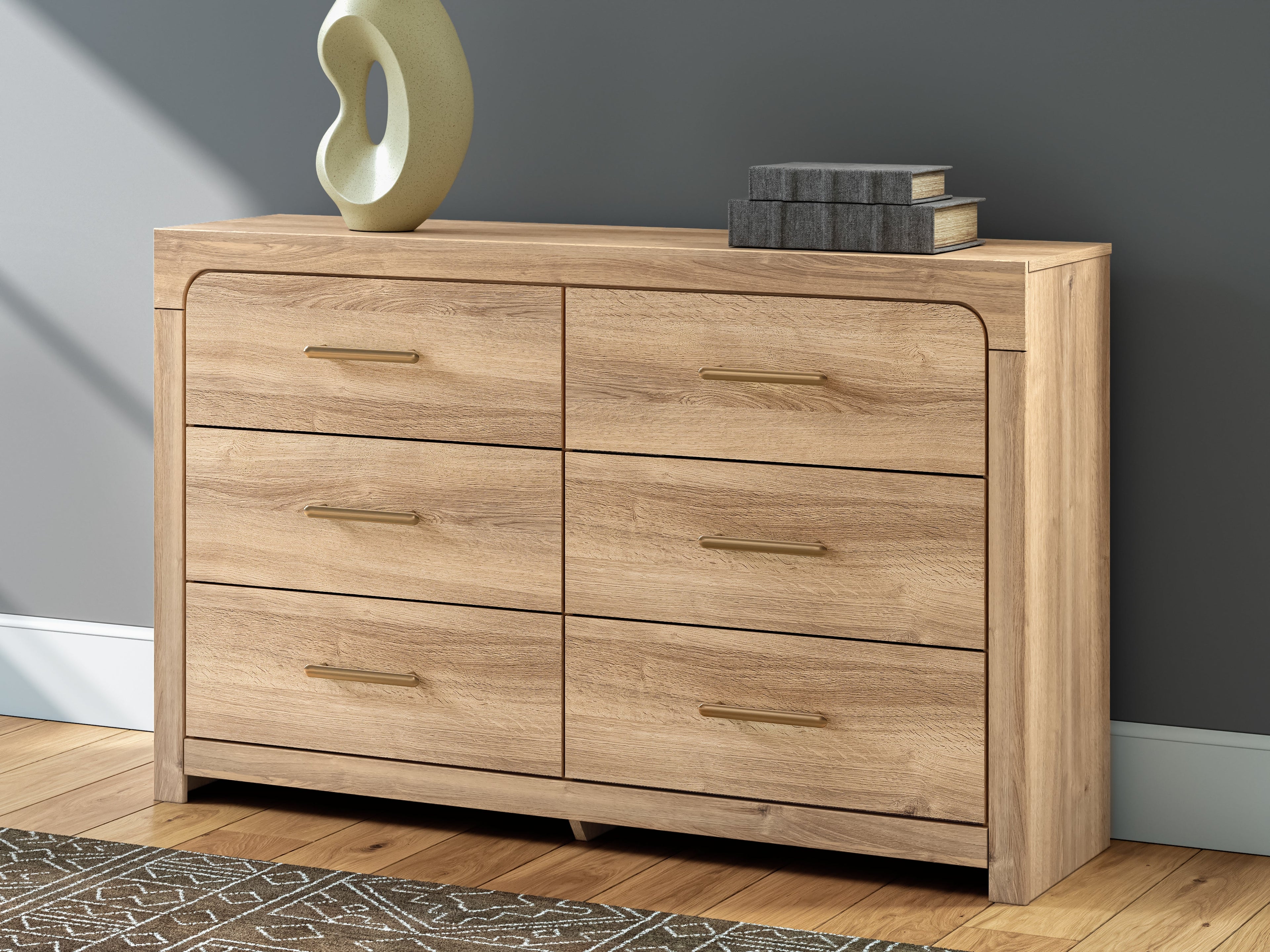 Kinlanni Tan Six Drawer Dresser