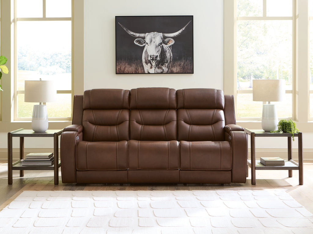 Knightington Brown PWR REC Sofa w/Audio Seating