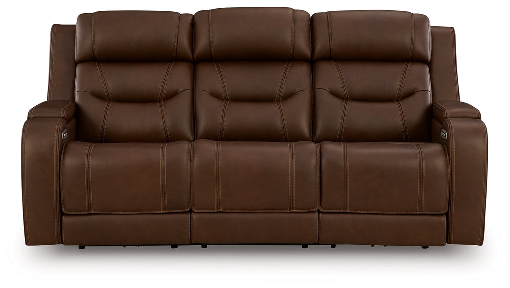 Knightington Brown PWR REC Sofa w/Audio Seating