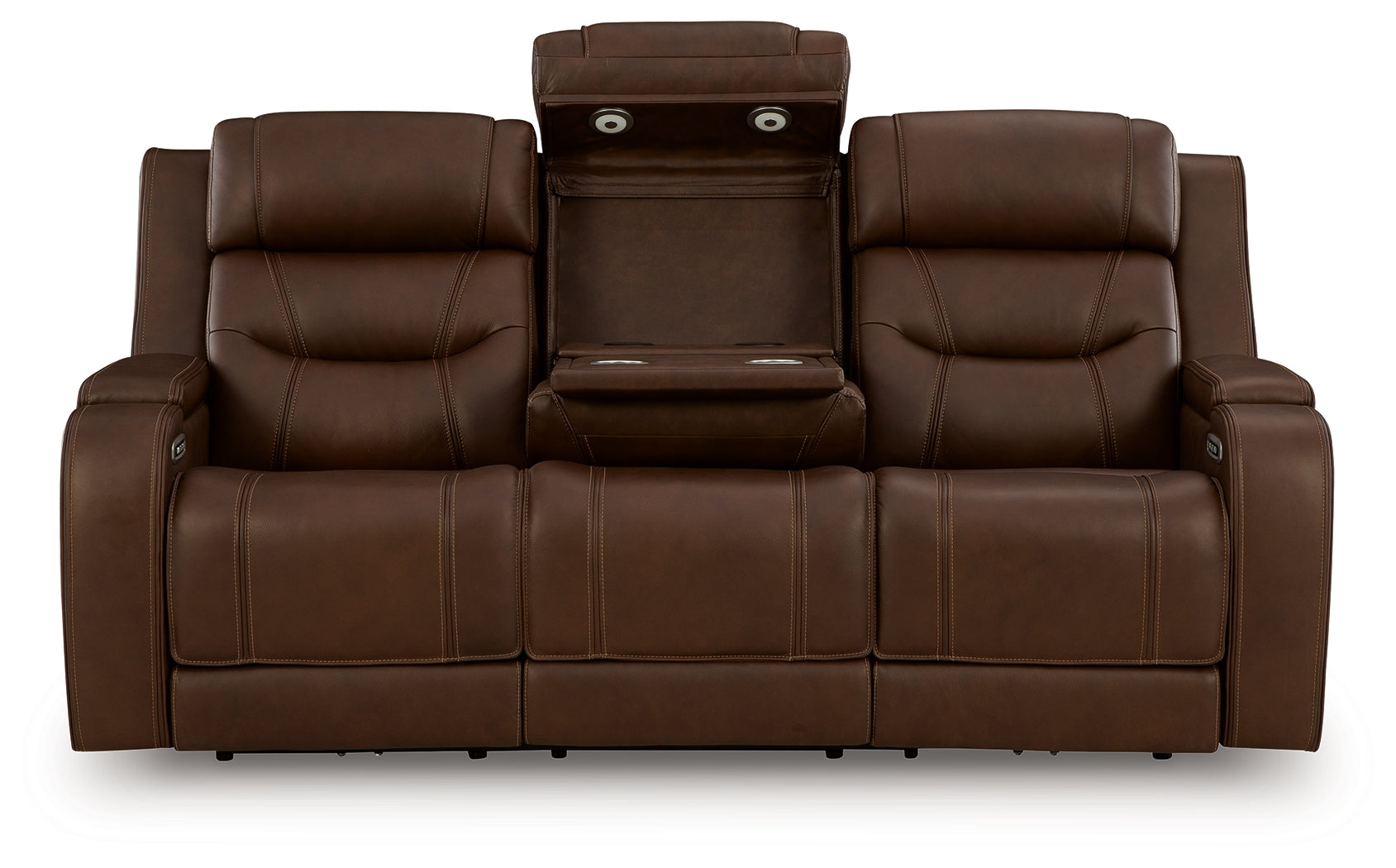 Knightington Brown PWR REC Sofa w/Audio Seating