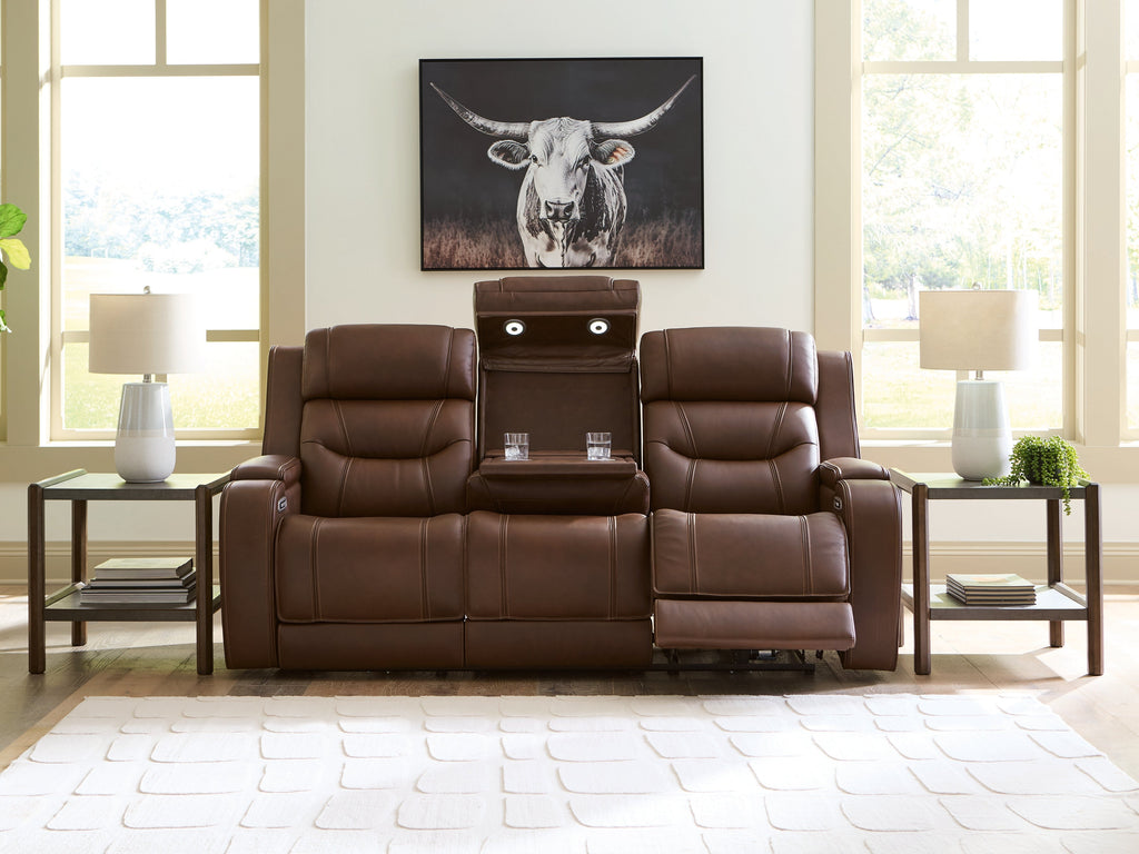 Knightington Brown PWR REC Sofa w/Audio Seating