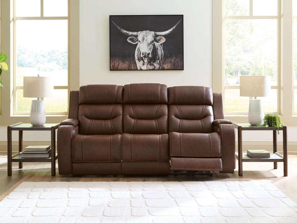 Knightington Brown PWR REC Sofa w/Audio Seating