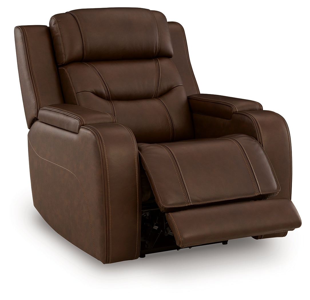 Knightington Brown Power Recliner w/Audio Seating