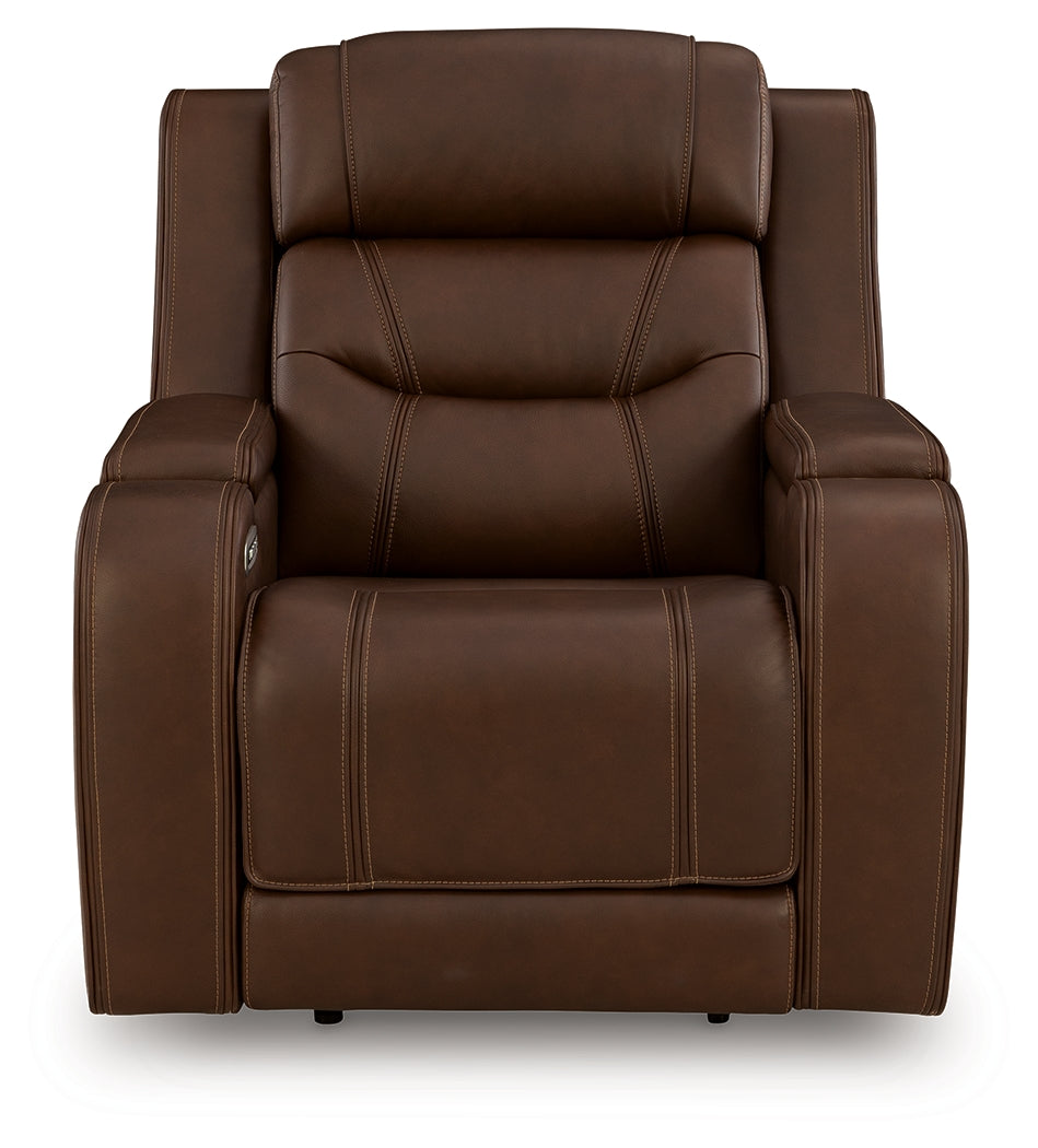 Knightington Brown Power Recliner w/Audio Seating