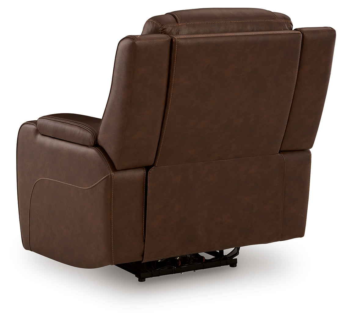 Knightington Brown Power Recliner w/Audio Seating