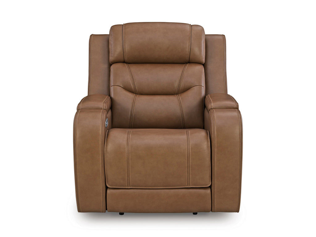 Knightington Caramel Power Recliner w/Audio Seating